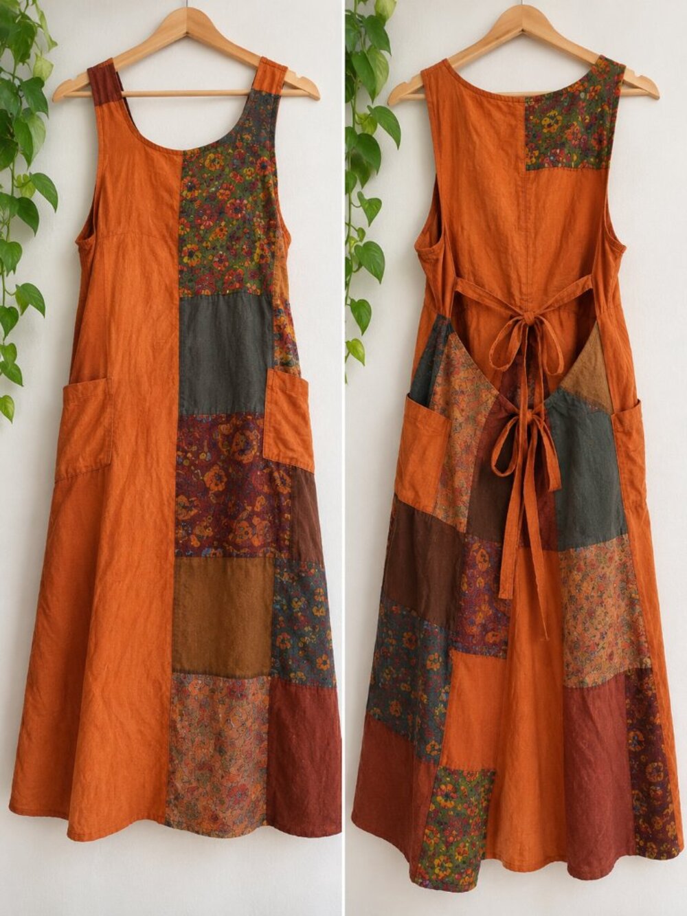 Kathmandu Imports Boho Patchwork Cotton Midi Dress One Size NWT Nepal